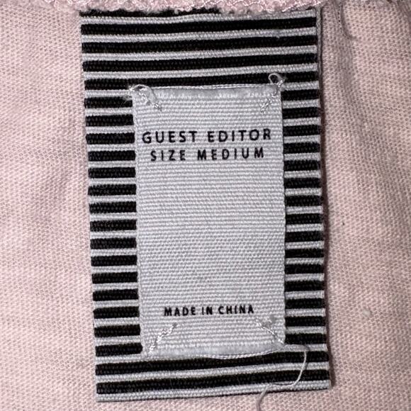 Anthropologie Guest Editor Pink Blouse Top w Lace BOHO Peasant Size Medium EUC - Picture 6 of 9